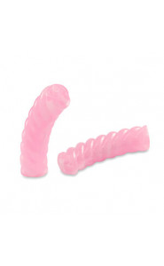 Acrylic Tube Twisted bead 33x8mm Transparent pink